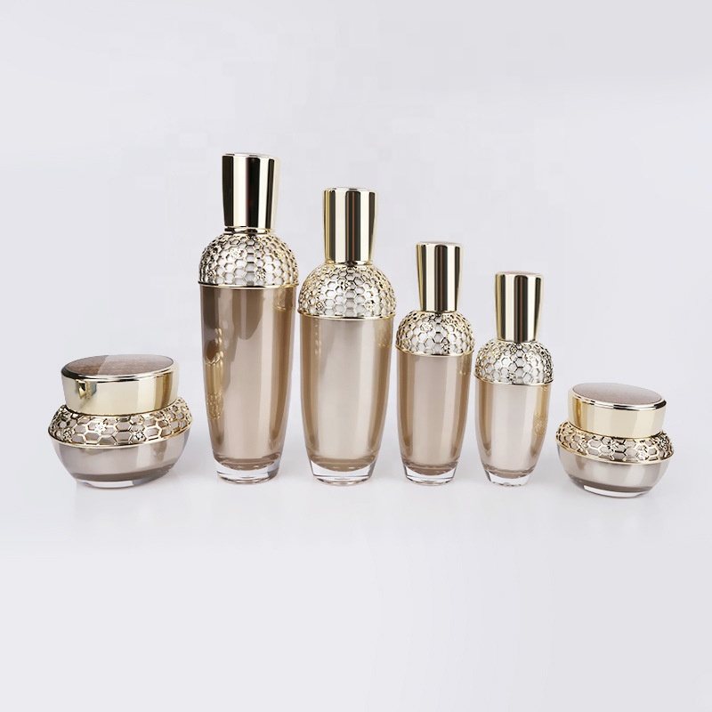 Custom logo luxurious High-grade luxury cosmetic bottles court retro acrylic cosmetic bottle and jar cosmetic container package