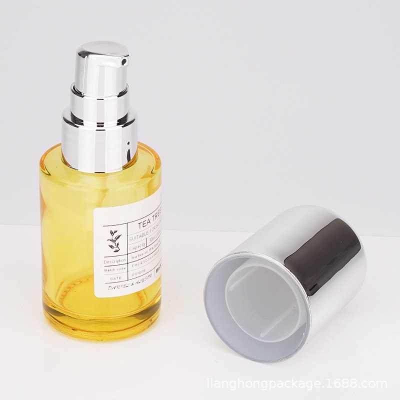 Custom logo luxury high quality glass pump bottle 30ml for cream toner cosmetic package small container in good price