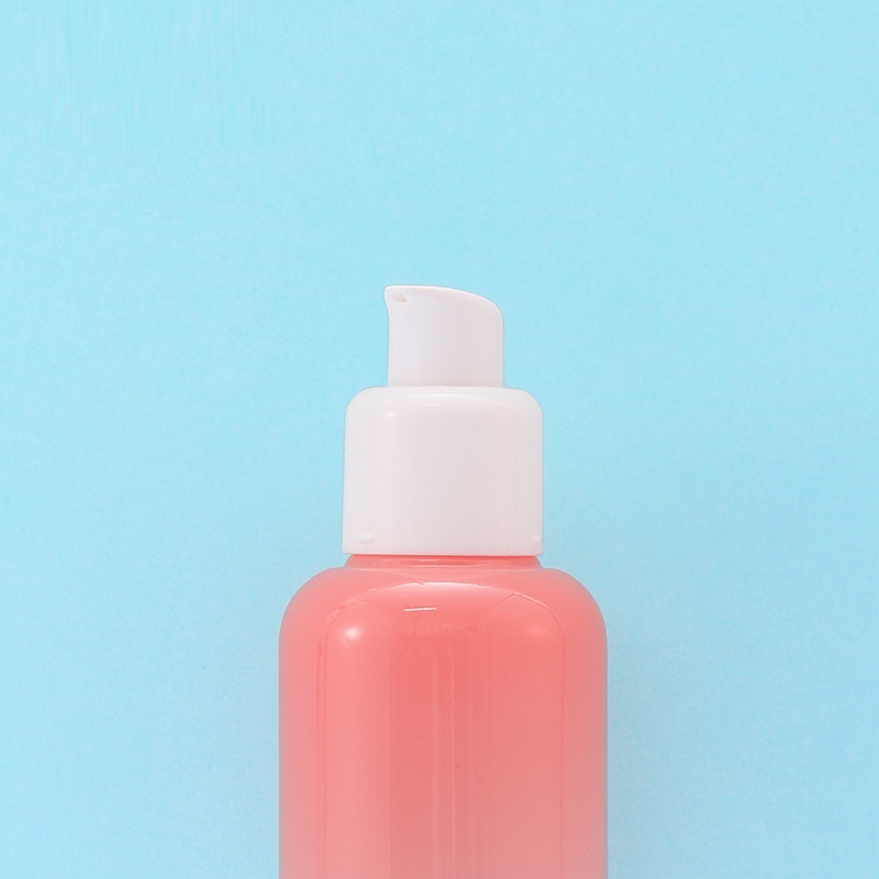 Custom logo luxury pink Cosmetic Gradient pink glass bottle and jar 30g 50g 40ml 100ml 120ml cosmetic package small container