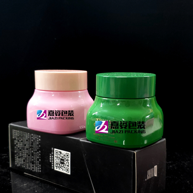 Custom logo painting porcelain glass jar cosmetic bottle set