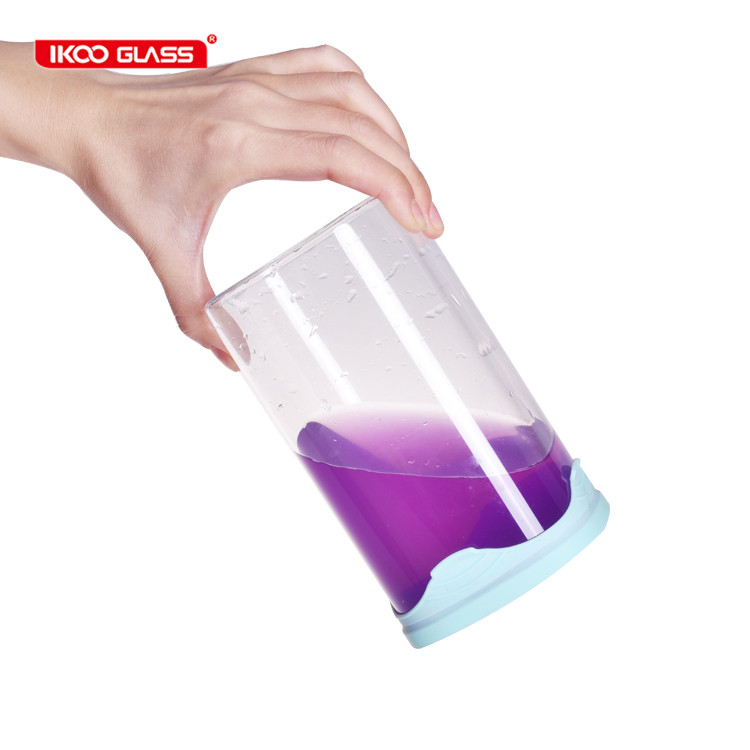 Custom logo palstic free glass jars with glass lids