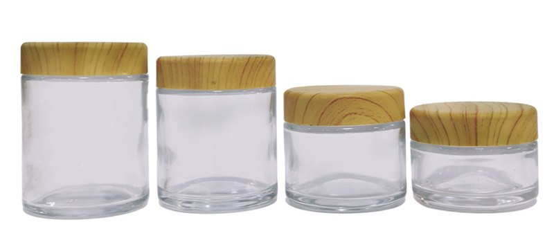 Custom logo printed 3.5 gram flower packaging child protection glass jar childproof glass jar with child resistant screw lid