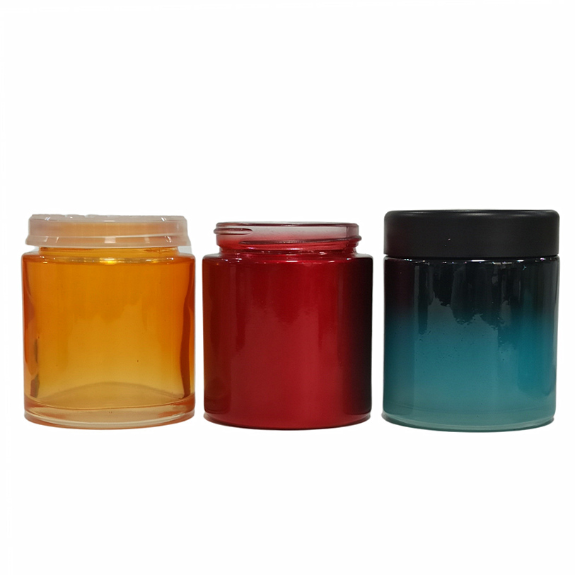 Custom logo printed 3.5 gram flower packaging child protection glass jar childproof glass jar with child resistant screw lid