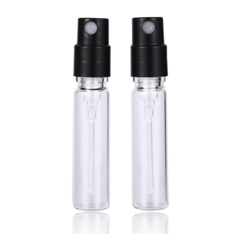 Custom logo small 2-3 ml transparent empty glass perfume bottle