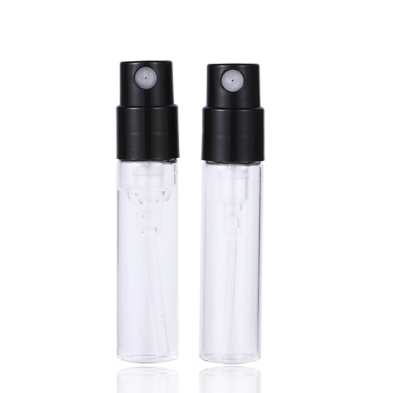 Custom logo small 2-3 ml transparent empty glass perfume bottle