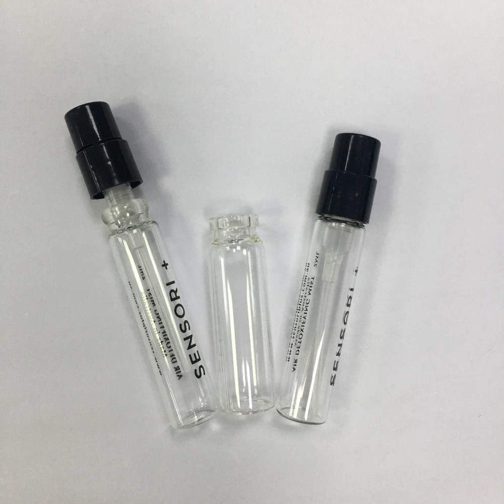 Custom logo small 2-3 ml transparent empty glass perfume bottle