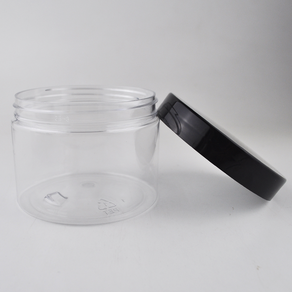Custom logo transparent cream container cosmetic plastic jar 60 ml 200ml 250 ml