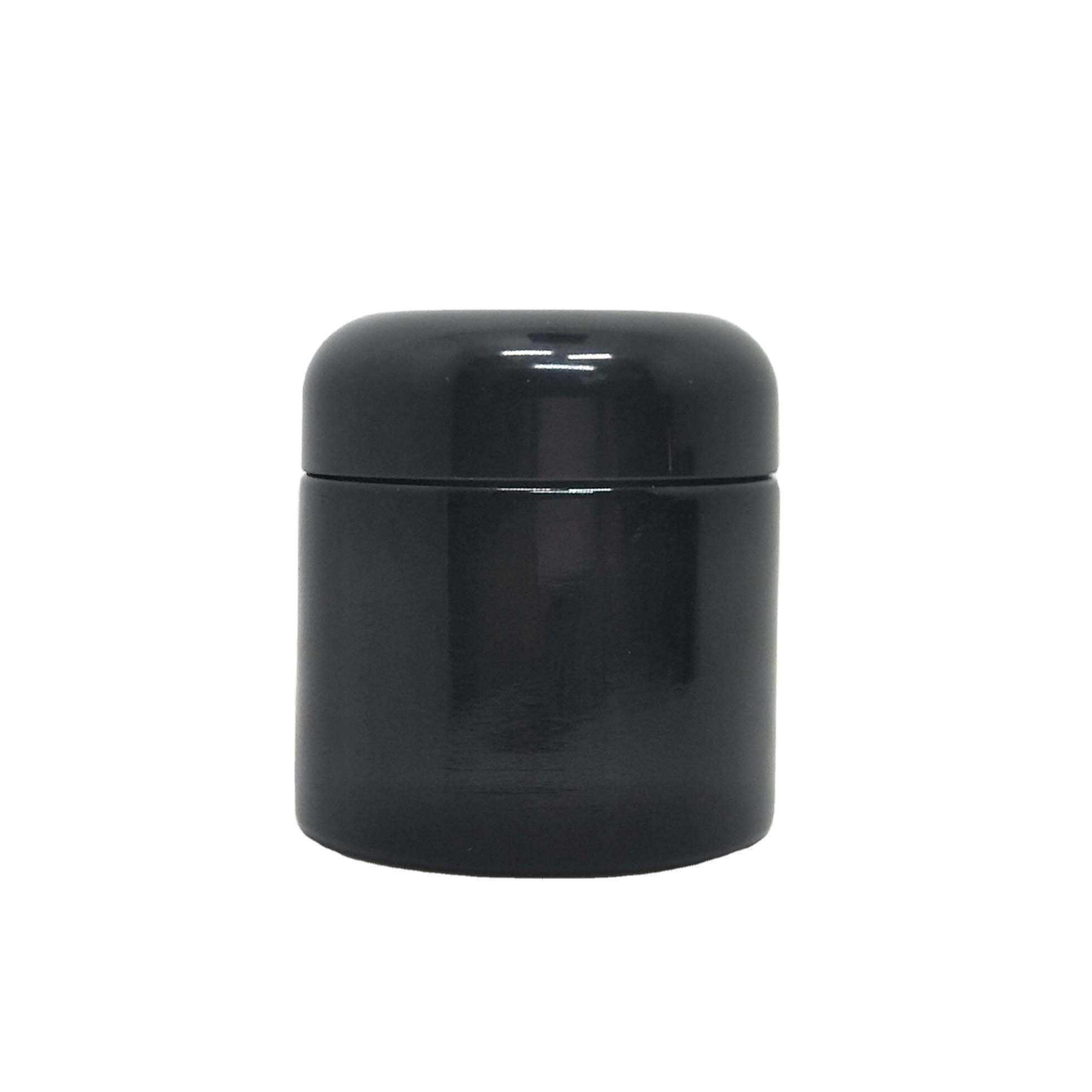 Custom logo uv 1oz dark violet cosmetic glass jars oval shape glass makeup containers