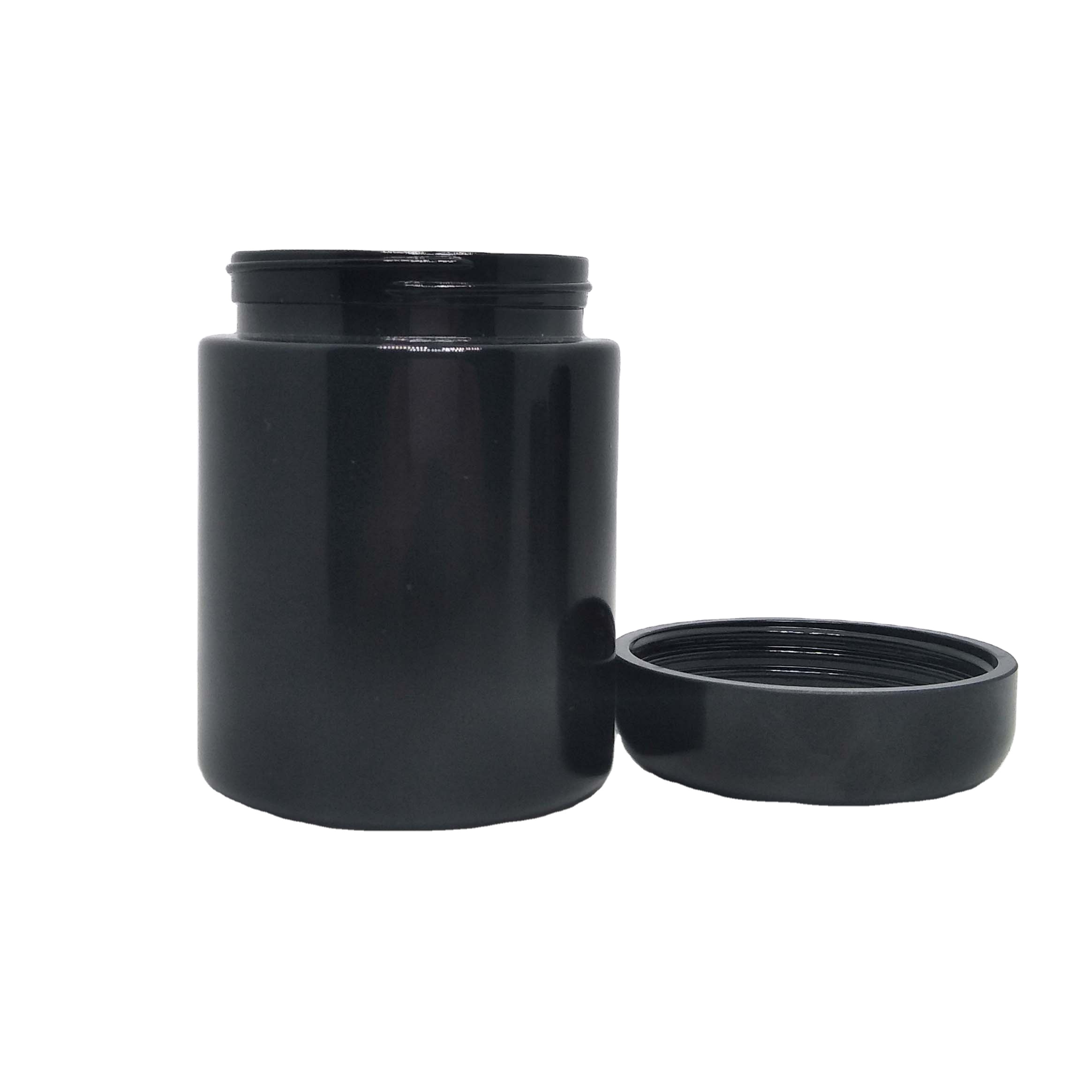 Custom logo uv 1oz dark violet cosmetic glass jars oval shape glass makeup containers