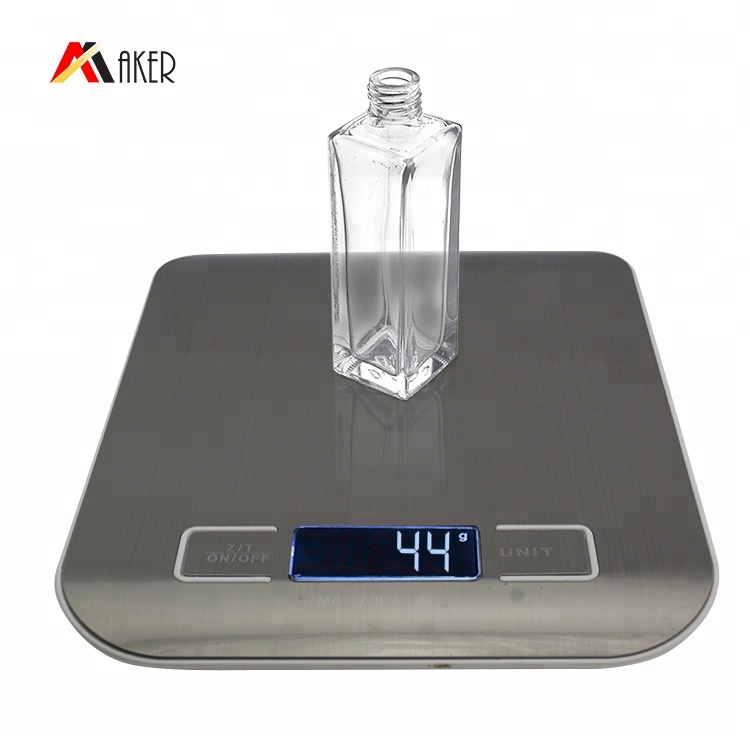 Custom luxury 15ml clear glass perfume bottles empty square shaped crystal glass spray perfume bottle with gold mist sprayer