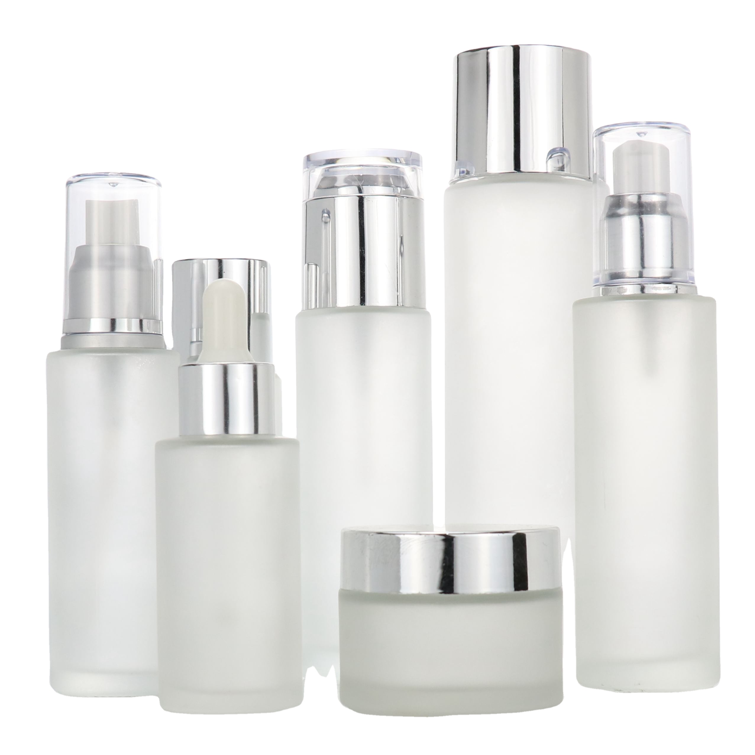 Custom luxury 2 oz 50 ml 50g 120 ml 100g frosted glass empty cosmetic cream jar pot