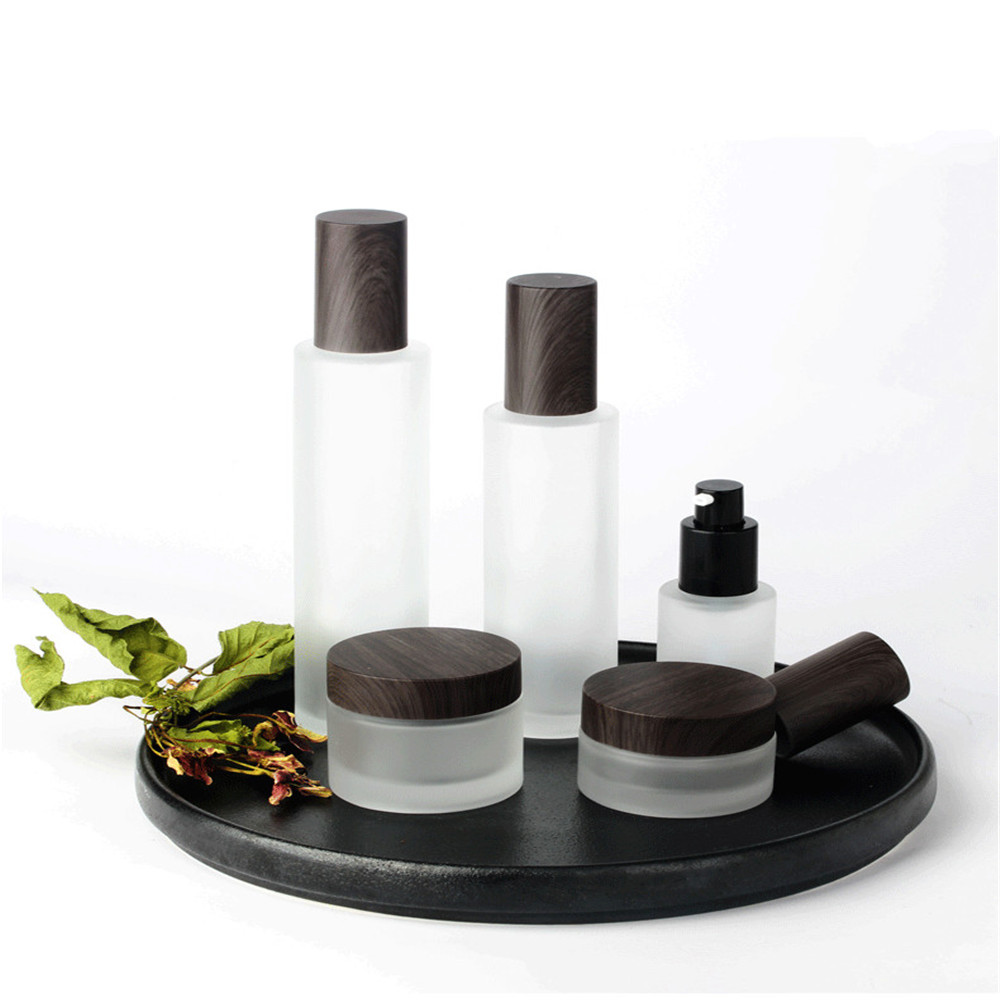 Custom luxury 50ml 100g high quality skincare cream lotion pump bottle jar container set cylinder round bottle