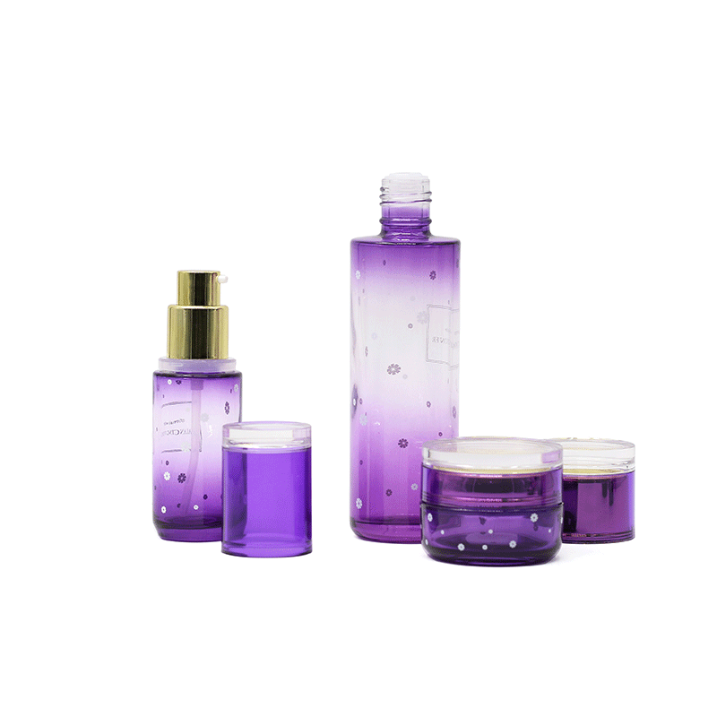 Custom luxury custom color cosmetic packaging skin care lotion pump bottle cream jar set 40ml 100ml 120ml
