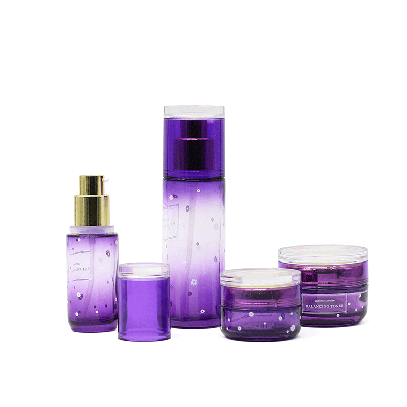 Custom luxury custom color cosmetic packaging skin care lotion pump bottle cream jar set 40ml 100ml 120ml