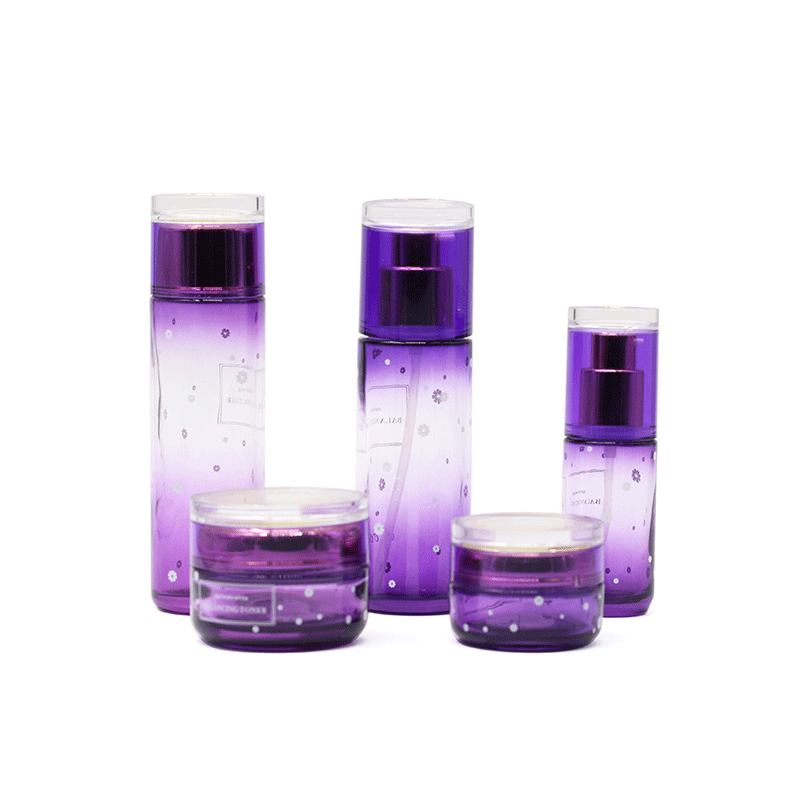 Custom luxury custom color cosmetic packaging skin care lotion pump bottle cream jar set 40ml 100ml 120ml