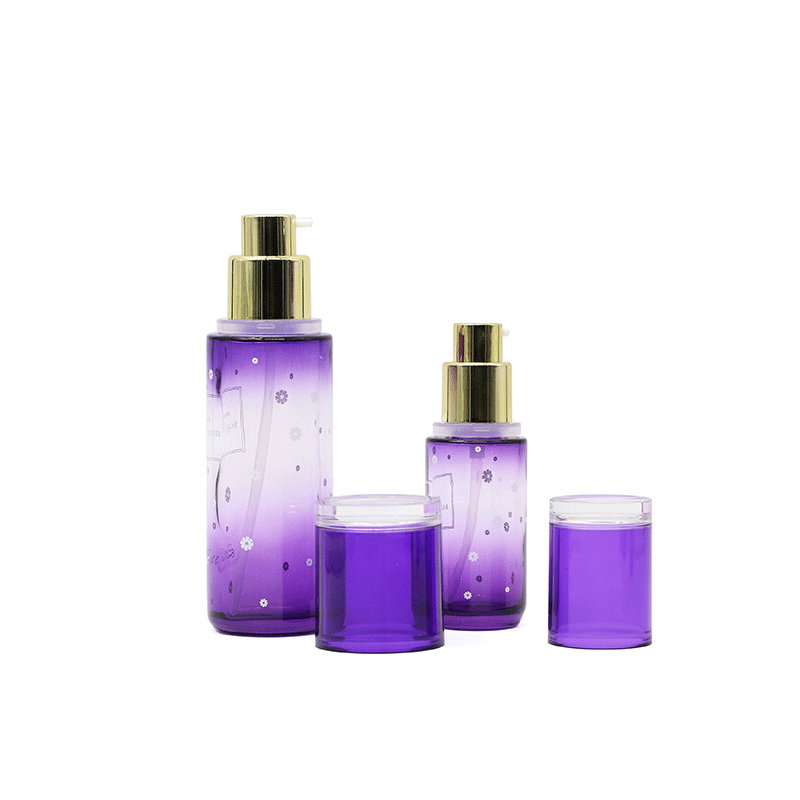 Custom luxury custom color cosmetic packaging skin care lotion pump bottle cream jar set 40ml 100ml 120ml