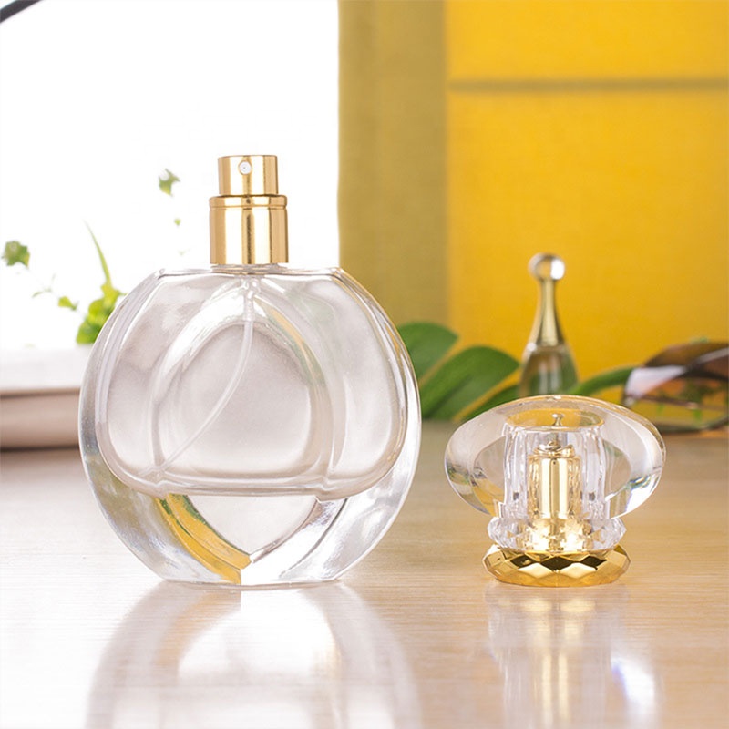 Custom luxury empty perfume bottles 50 ml spray glass crystal perfume bottle in stock