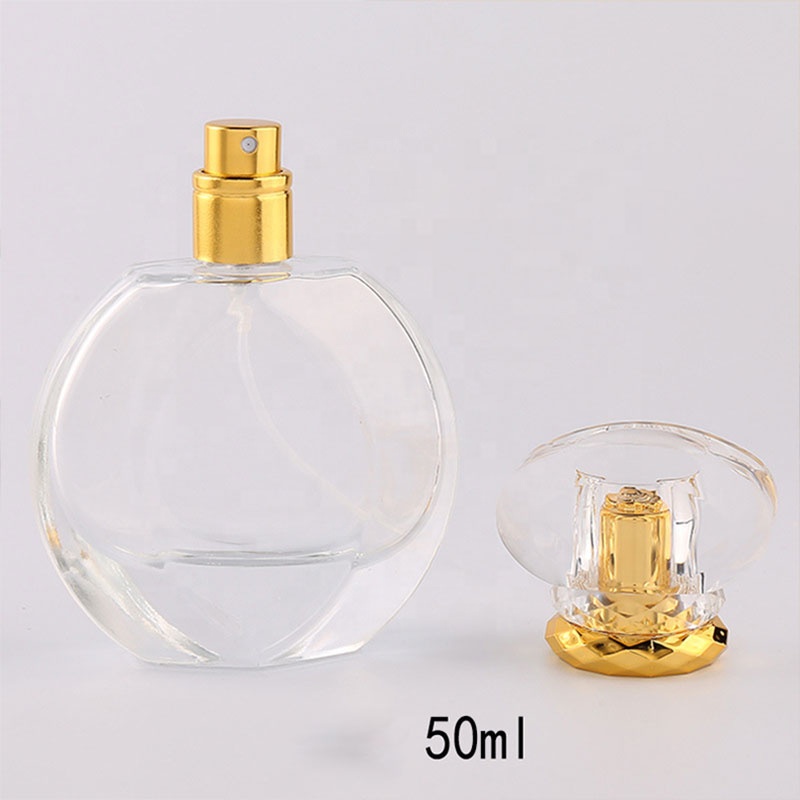 Custom luxury empty perfume bottles 50 ml spray glass crystal perfume bottle in stock