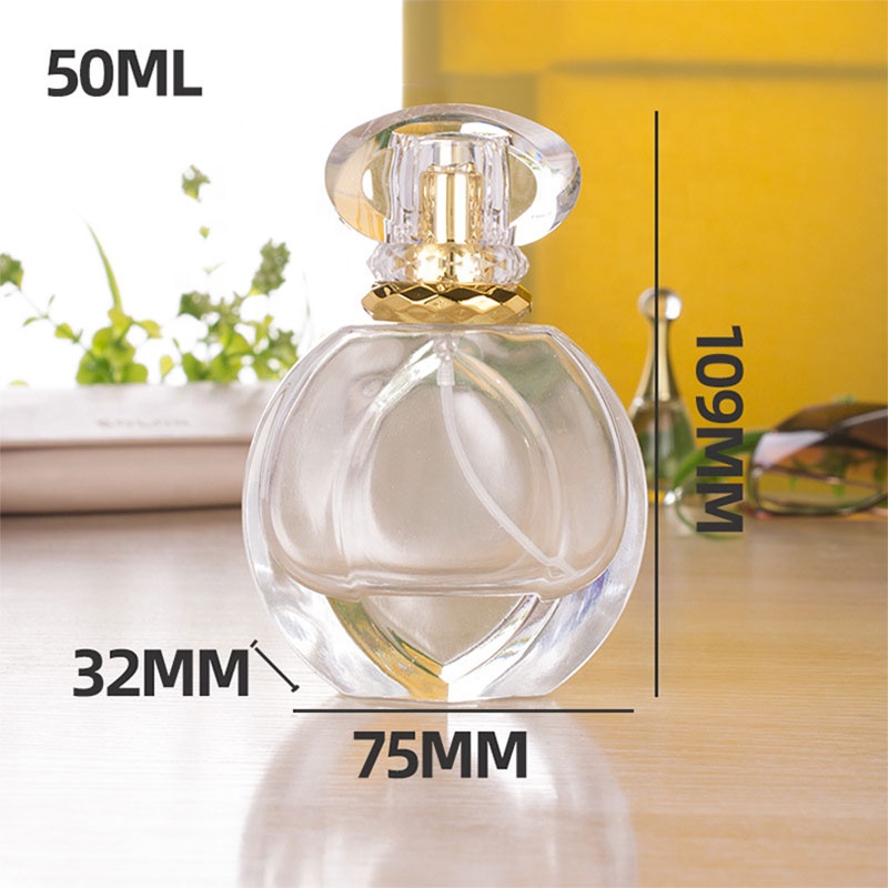 Custom luxury empty perfume bottles 50 ml spray glass crystal perfume bottle in stock