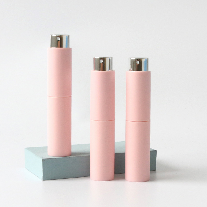 Custom luxury mini pocket size refillable twist perfume round atomizer travel spray bottle with gift box