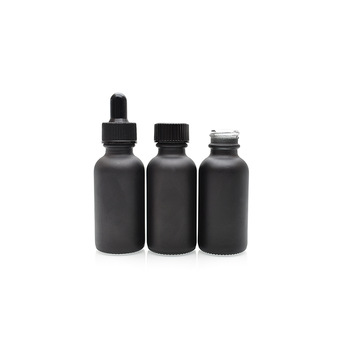 Custom luxury rectangle frosted black bottle with dropper or with spray mist cap 5ml 10ml 20ml 30ml 50ml 100ml