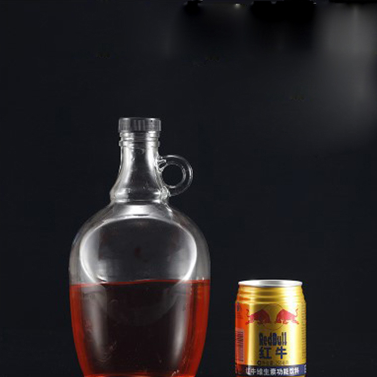 Custom made 1000ml Transparent wine brewing glass bottle fermented wine bottle empty bottle sealed jar