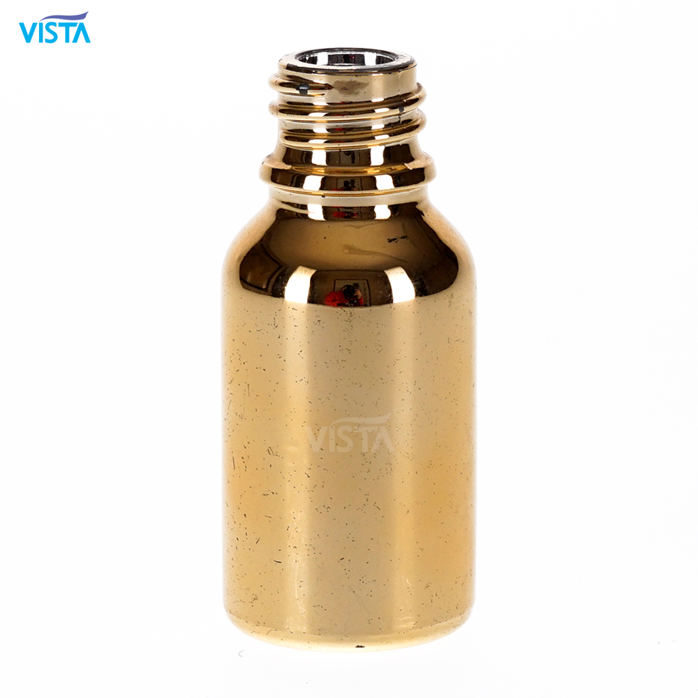 Custom made 15ml comestic glass bottle spray gold color mini glass bottle for lotion with screw cap