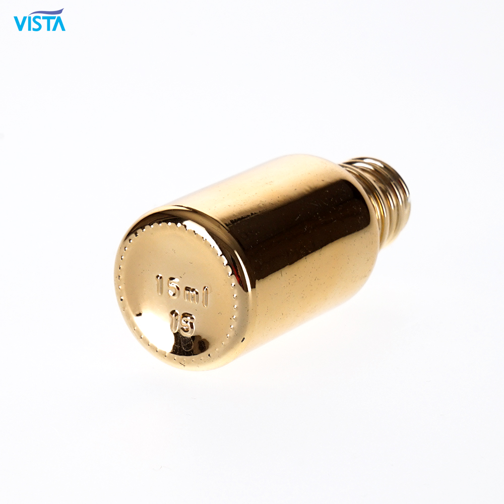 Custom made 15ml comestic glass bottle spray gold color mini glass bottle for lotion with screw cap