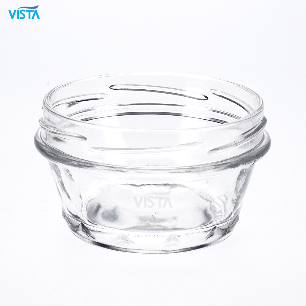 Custom made 1oz 2oz 4oz clear caviar jam jelly food glass mason jar with screw lid