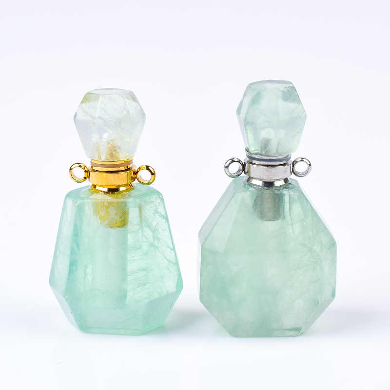 Custom made Natural Crystal Amethyst perfume bottle can be used as pendant.