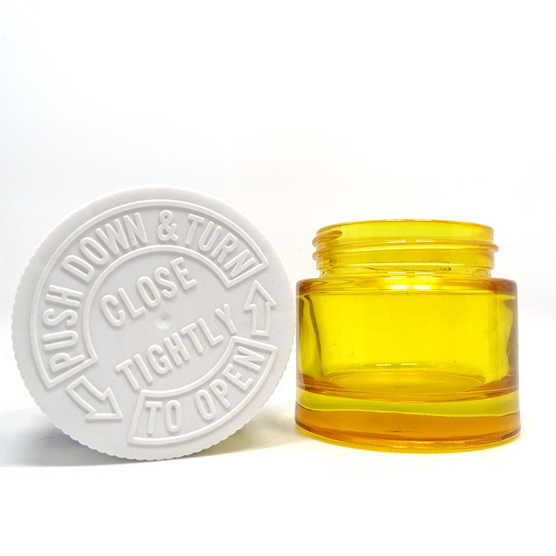 Custom made USA market 30g 50g 60g 130g child proof cap glass jar