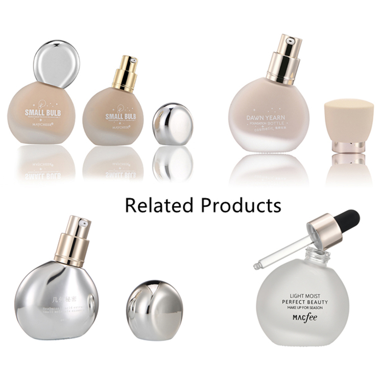 Custom made Uniquely shaped sliver essential perfume oil lotion serum bottle 30ml pump empty makeup bottles