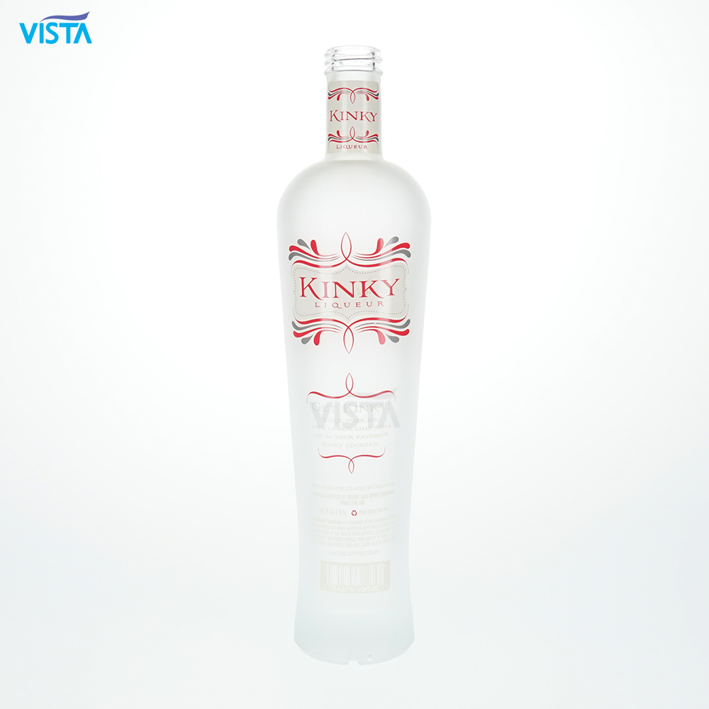 Custom made empty 750ml Exclusive Vodka Bottle Normal Flint Glass Bottle With Frost and Screen Printing With Screw Cap