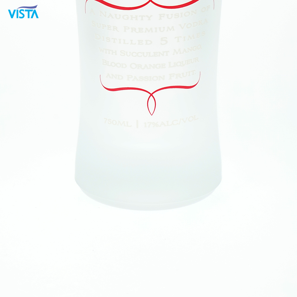 Custom made empty 750ml Exclusive Vodka Bottle Normal Flint Glass Bottle With Frost and Screen Printing With Screw Cap