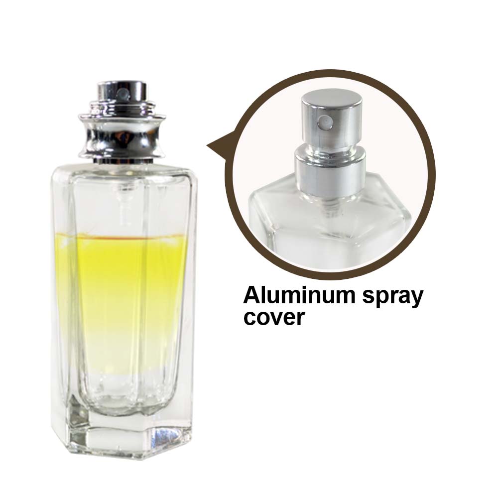 Custom made empty spray pump hexagonal glass perfume spray bottle