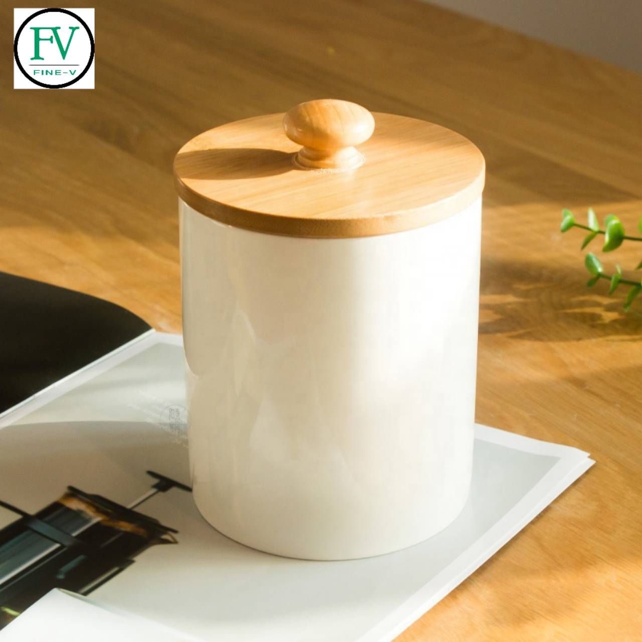 Custom made porcelain coffee tea container ceramic food storage tank