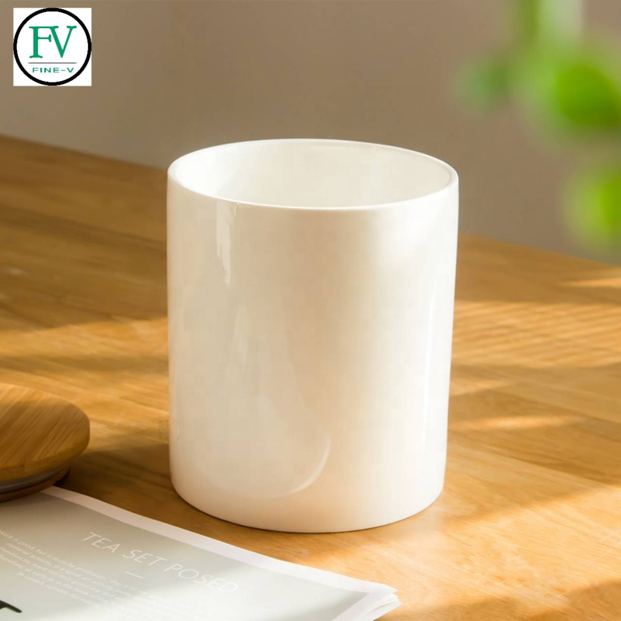 Custom made porcelain coffee tea container ceramic food storage tank