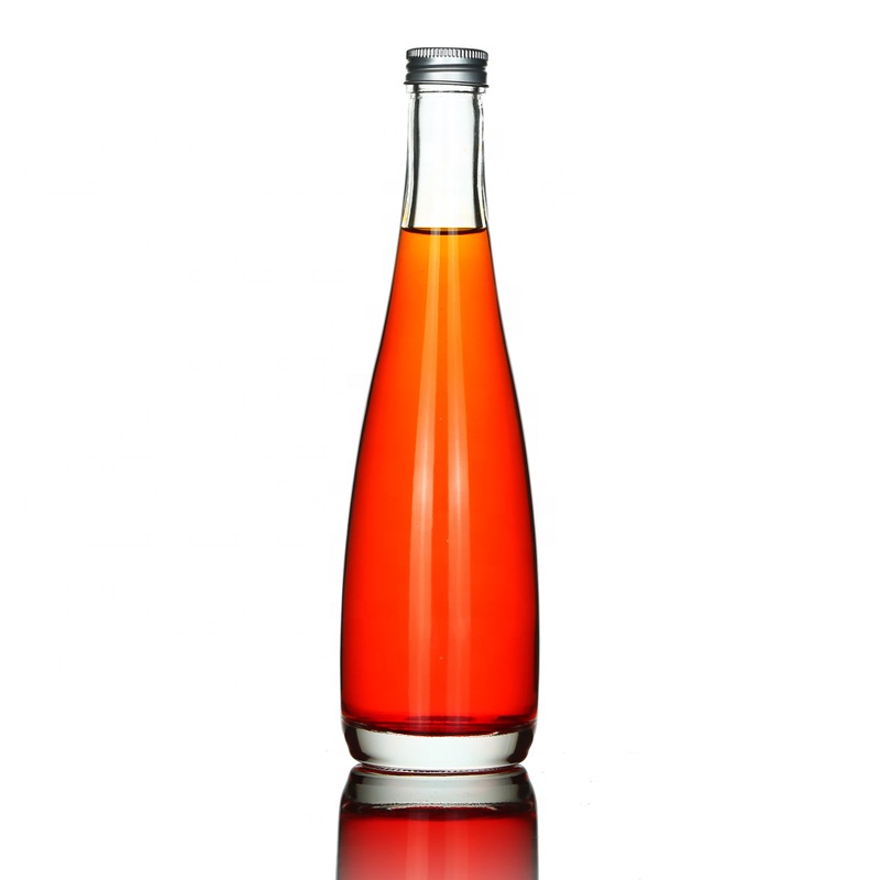 Custom made  transparent thick bottom 500ml fruit wine bottle ice  bottle frosted clear white wine bottle pear shape with lid