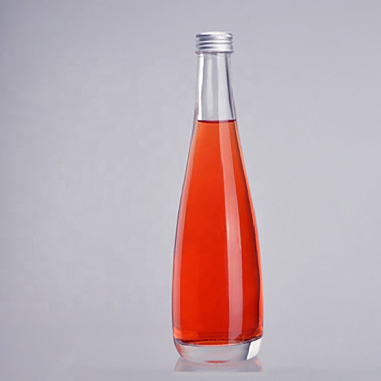 Custom made transparent thick bottom 500ml fruit wine bottle ice bottle frosted clear white wine bottle pear shape with lid