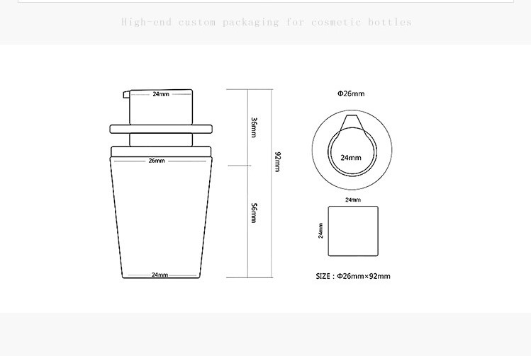 Custom made unique rectangle frosted 30ml cosmetic foundation pump glass serum bottle with cap
