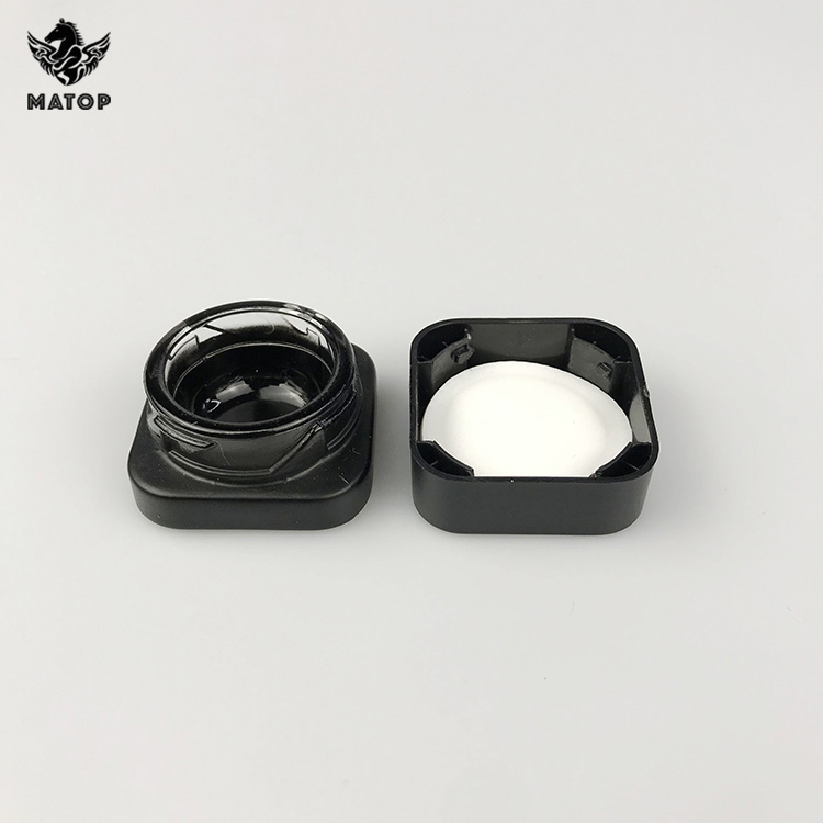 Custom matching box label logo printing square 3ml 5ml 7ml concentrate glass jar