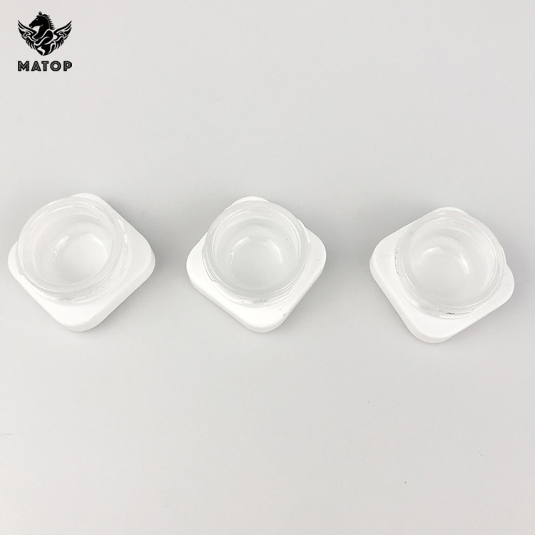 Custom matching box label logo printing square 3ml 5ml 7ml concentrate glass jar