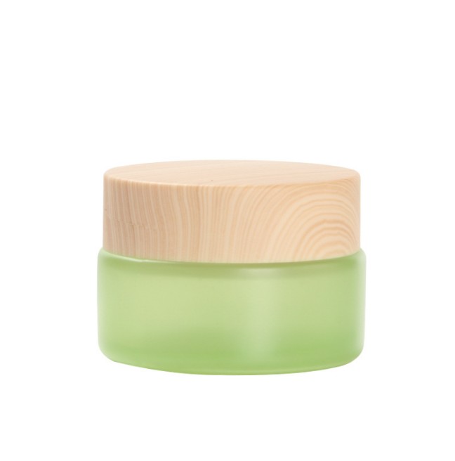 Custom matte 20g bamboo lid glass cosmet face cream package jar