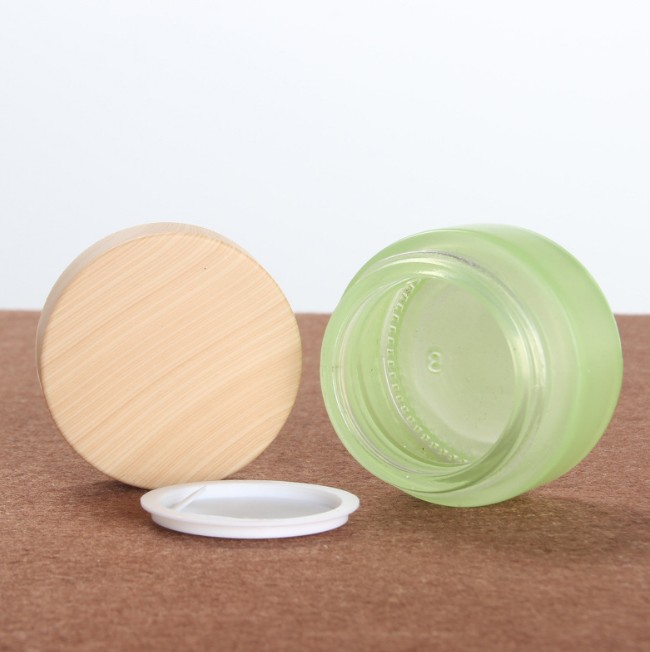 Custom matte 20g bamboo lid glass cosmet face cream package jar