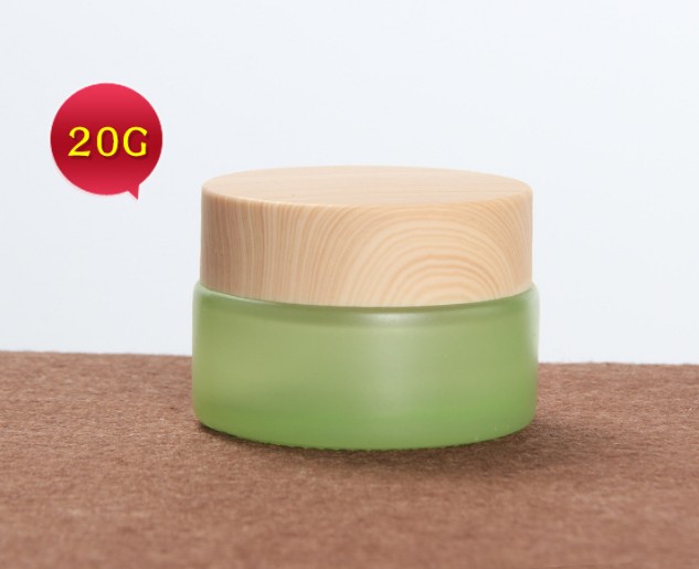 Custom matte 20g bamboo lid glass cosmet face cream package jar