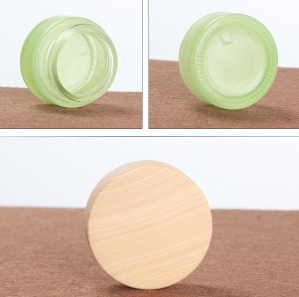 Custom matte 20g bamboo lid glass cosmet face cream package jar