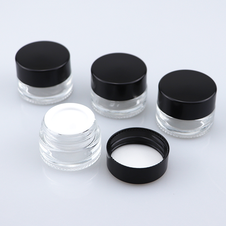Custom mini cosmetic container portable 5ml 10ml concentrate jar eye cream glass jar with screw cap