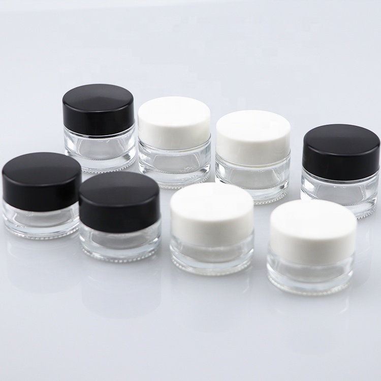 Custom mini cosmetic container portable 5ml 10ml concentrate jar eye cream glass jar with screw cap