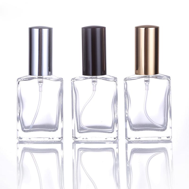 Custom new refillable skincare square perfume spray glass bottle package 30ml 50ml 100ml