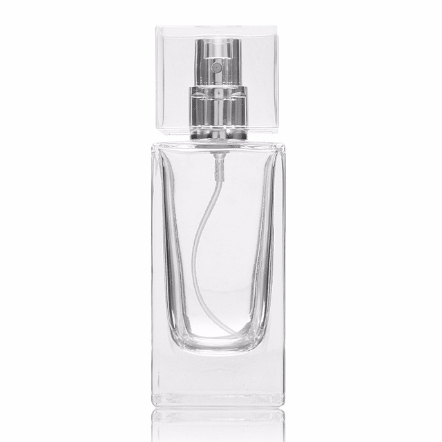 Custom new refillable skincare square perfume spray glass bottle package 30ml 50ml 100ml
